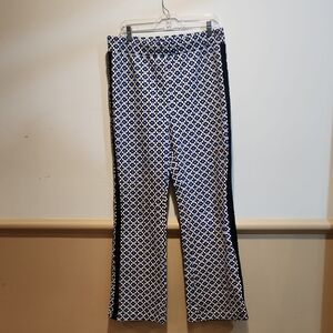 Maeve Geometric Blue and White Pants